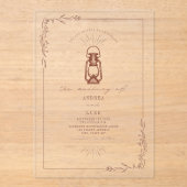  Lantaarn Rustic Floral Terracotta Wedding Acryl Uitnodigingen (Voorkant)