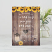  Lantaarn Rustic Sunflower Barn Wood Weddenschap Kaart (Staand voorkant)