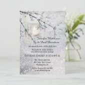 Lantaarn Sneeuw Winter Post Wedding Party Uitnodig Kaart (Staand voorkant)