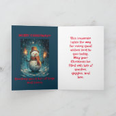 LANTAARN SNEEUWMAN KLEINZOON KERSTKAART BEDANKKAART (Binnen)