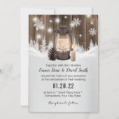  Lantaarn Snowflake Winter Wuwelijks Kaart (Voorkant)