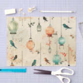  lantaarn stijl vogelkooien vogels decoupage tissuepapier (Craft)