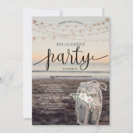 Lantaarn, Strijklichten, Bloemen, Strand Verloving Kaart