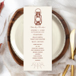 Lantaarn Terracotta Rustic Wedding Menu<br><div class="desc">Terracotta illustratie van een  olielantaarn</div>