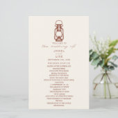  Lantaarn Terracotta Rustic Wedding Programme (Staand voorkant)