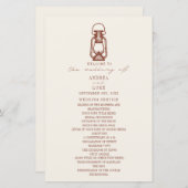  Lantaarn Terracotta Rustic Wedding Programme (Voorkant / Achterkant)