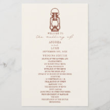  Lantaarn Terracotta Rustic Wedding Programme