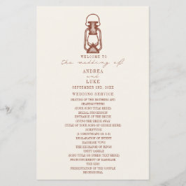 Lantaarn Terracotta Rustic Wedding Programme