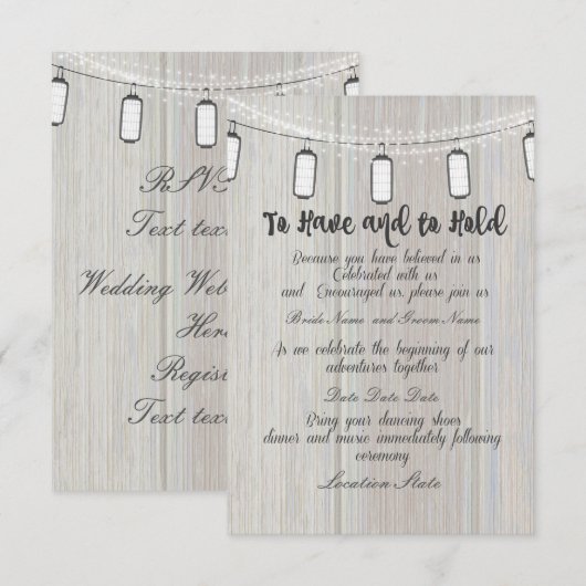 lantaarn Uitnodigt Kaart (Voorkant / Achterkant)