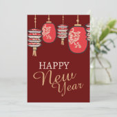 Lantaarn van het Maannieuwjaar Feestdagenkaart (Staand voorkant)