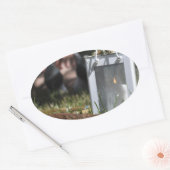 Lantaarn van licht ovale sticker (Envelop)