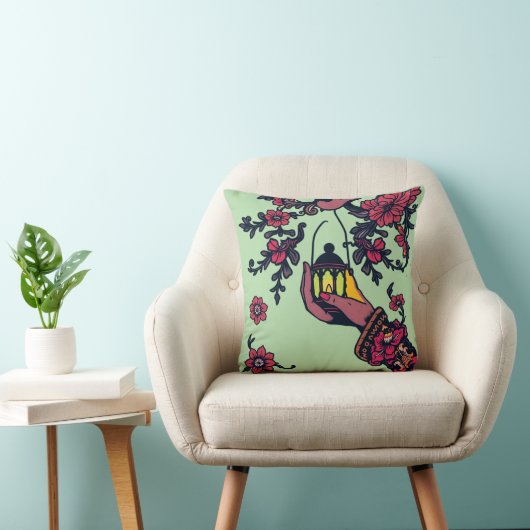 Lantaarn van Licht - Retro Siergloed Kussen (Stoel)