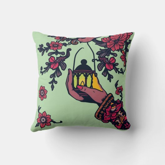 Lantaarn van Licht - Retro Siergloed Kussen (Achterkant)