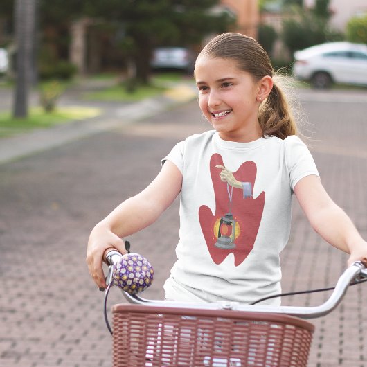 Lantaarn vasthoudend t-shirt