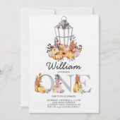 Lantaarn Waterverf Herfst Eerste Verjaardag Kaart (Voorkant)