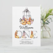 Lantaarn Waterverf Herfst Eerste Verjaardag Kaart (Staand voorkant)