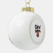 Lantaarnkat Keramische Bal Ornament (Links)