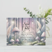 Lantaarnlicht Dromen Betoverde Bos Bruiloft Save The Date (Staand voorkant)