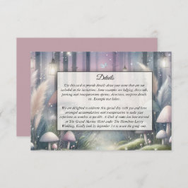 Lantaarnlicht droomt betoverd bos informatiekaartje