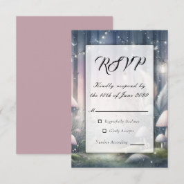 Lantaarnlicht droomt betoverd bos RSVP kaartje
