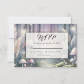 Lantaarnlicht droomt betoverd bos RSVP kaartje (Voorkant)