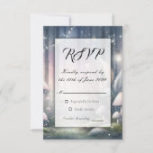 Lantaarnlicht droomt betoverd bos RSVP kaartje (Voorkant)