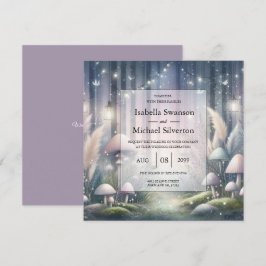 Lantaarnlicht droomt betoverde bos bruiloft kaart