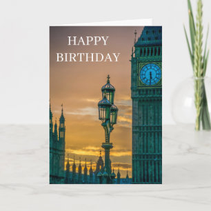 Lantaarnpaal en Big Ben zicht verjaardagskaart Kaart
