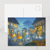 Lantaarnparade voor St Martins Day Feestdagenkaart (Voorkant / Achterkant)