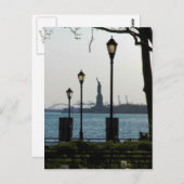 Lantaarns beeld van vrijheid in Battery Park Briefkaart (Voorkant / Achterkant)