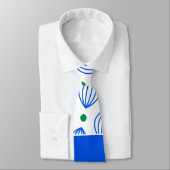 Lantaarns Beige Blauw Minimal Patroon Stropdas (Gebonden)