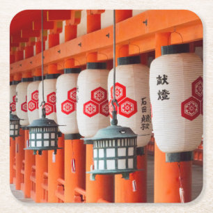 Lantaarns binnen het Itsukushima-heiligdom Kartonnen Onderzetters