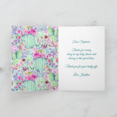 Lantaarns Cactus Fiesta Baby shower Dank u Bedankkaart (Binnen)