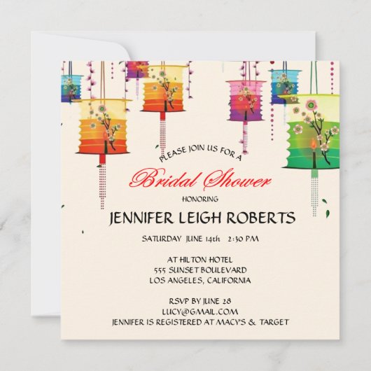 Lantaarns Cherry Tree Birds Spring Vrijgezellenfee Kaart (Achterkant)