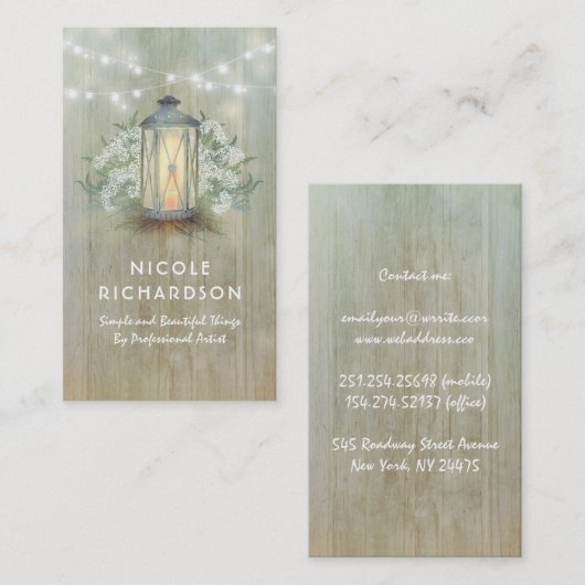  Lantaarns en babyflesjes Visitekaartje (Voorkant / Achterkant)