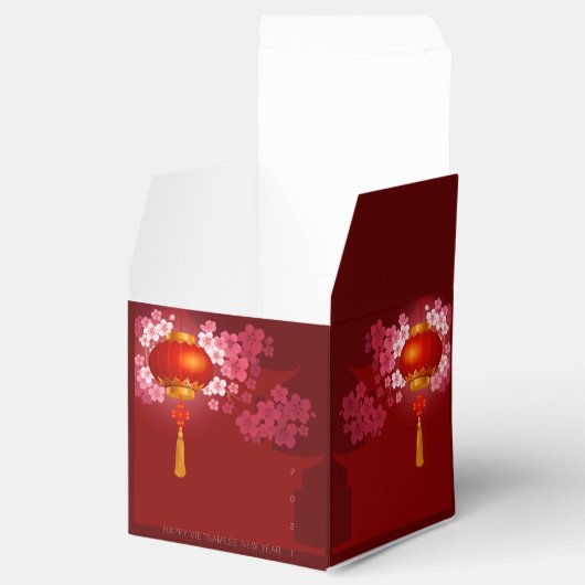 Lantaarns Hao Dao Gelukkig Vietnamees Nieuwjaar CC Bedankdoosjes (Geopend)