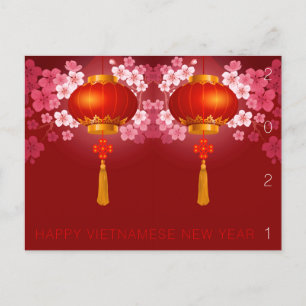 Lantaarns Hao Dao Gelukkig Vietnamees Nieuwjaar HP Feestdagenkaart