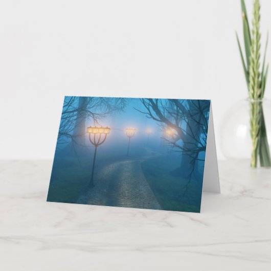 Lantaarns in de Fog-Kaart Kaart (Voorkant)