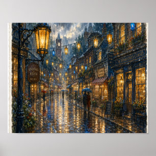 Lantaarns in de regen, Plaat RH-WC-005 Poster