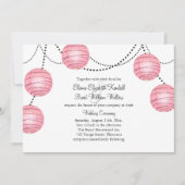 Lantaarns in de uitnodiging voor het roze huwelijk (Voorkant)
