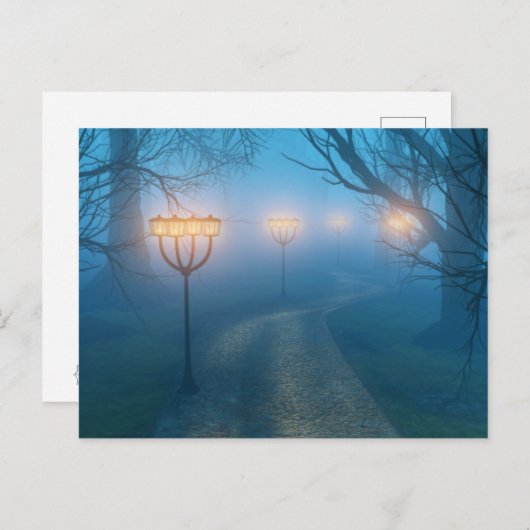 Lantaarns in het Briefkaart Fog (Voorkant / Achterkant)