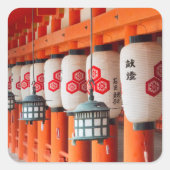 Lantaarns in Itsukushima Shrine Vierkante Sticker (Voorkant)