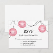 Lantaarns in roze RSVP (Voorkant / Achterkant)