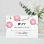Lantaarns in roze RSVP Kaartje (Staand voorkant)