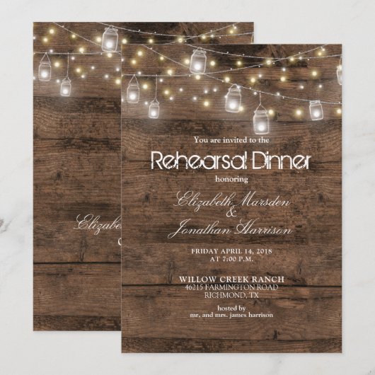 Lantaarns in weckpotten voor het oefendiner kaart (Voorkant / Achterkant)