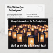 Lantaarns Kaarsen Kerst Aanpasbare Postkaart (Voorkant / Achterkant)