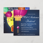 Lantaarns, Maan, en Mooncakes Uitnodiging (Voorkant / Achterkant)