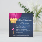 Lantaarns, Maan, en Mooncakes Uitnodiging (Staand voorkant)