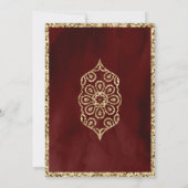 Lantaarns Maroon Gold Muslim Weduwschap Kaart (Achterkant)