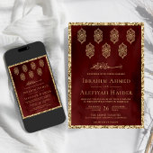 Lantaarns Maroon Gold Muslim Weduwschap Kaart